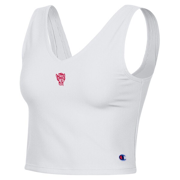 White Ladies V-Neck Crop Tank Top